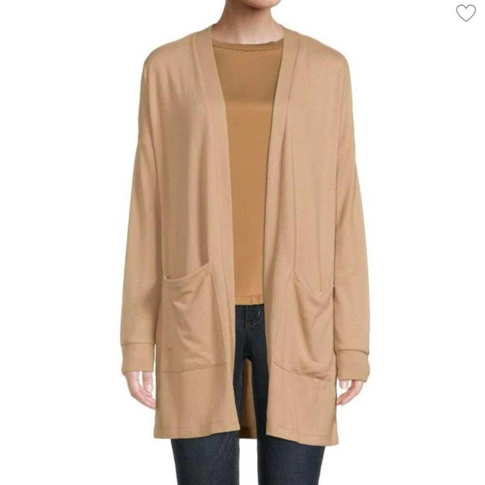 SANCTUARY Leopard-Print Open-Front Cardigan Medium $99